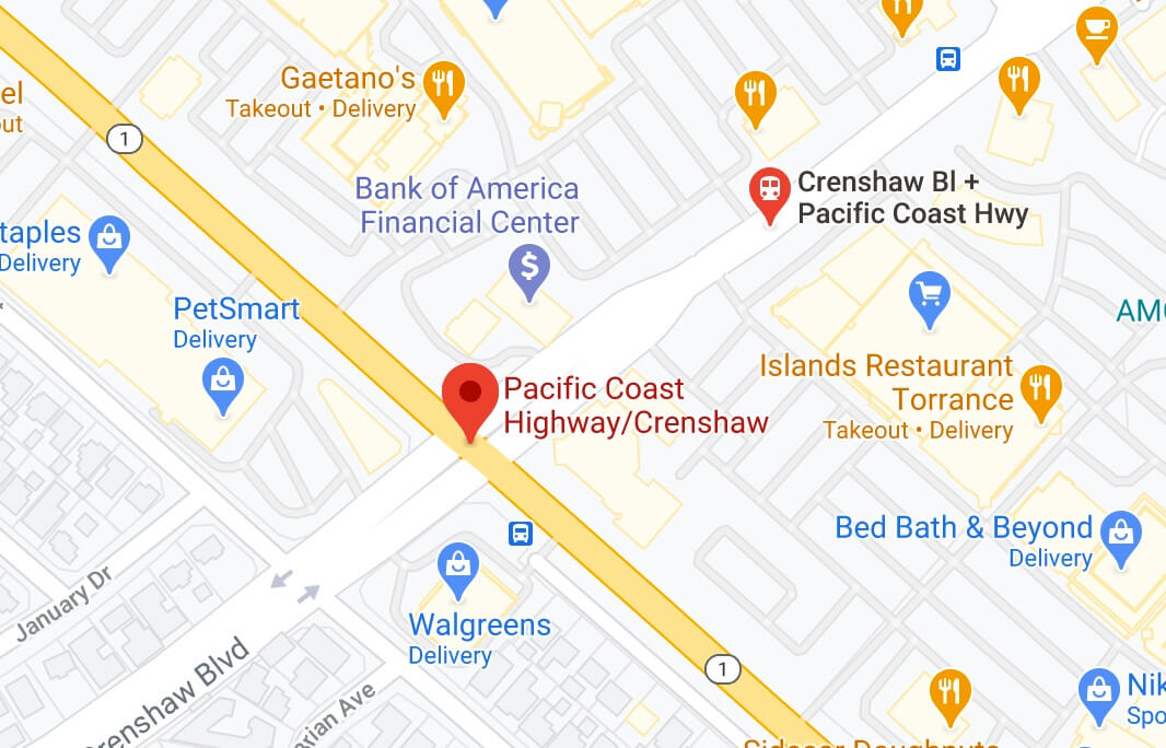 Interactive Map of Torrance intersection crashes