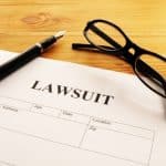 lawsuit form or document in business office