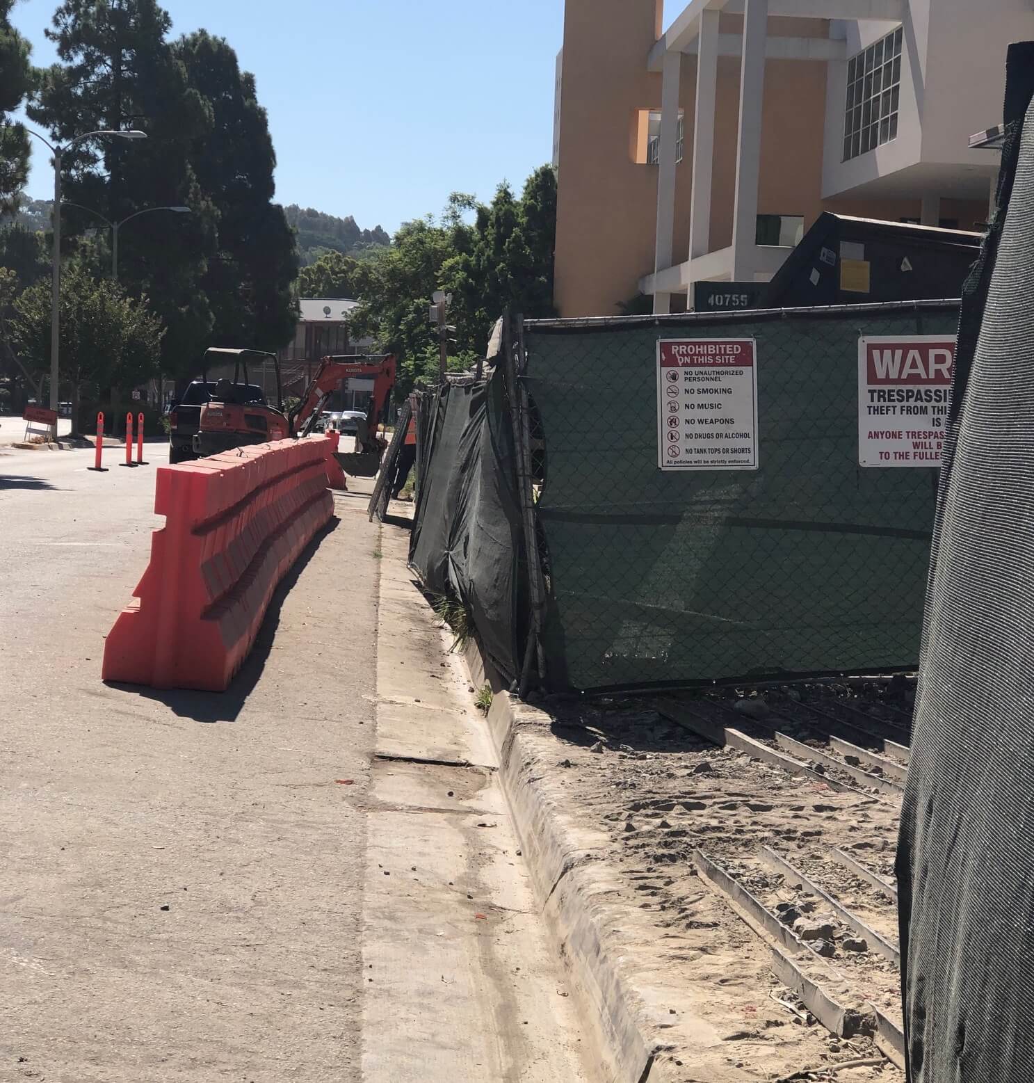 Construction zone in Rancho Palos Verdes, CA