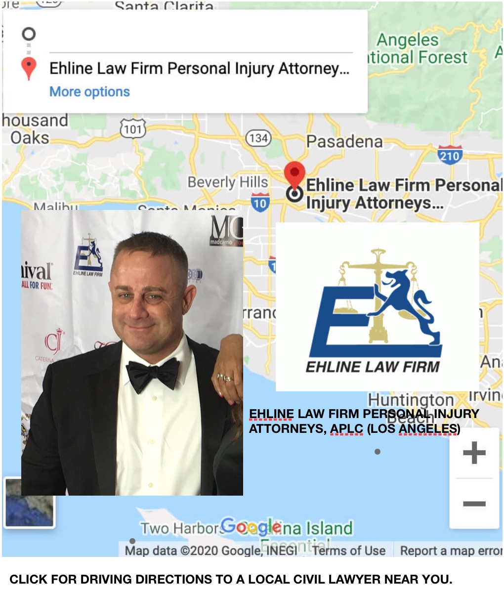 Click here for directions to the Ehline Law Firm Los Angeles accident lawyers near you.