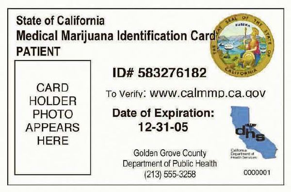 medical ID Card CA MJ
