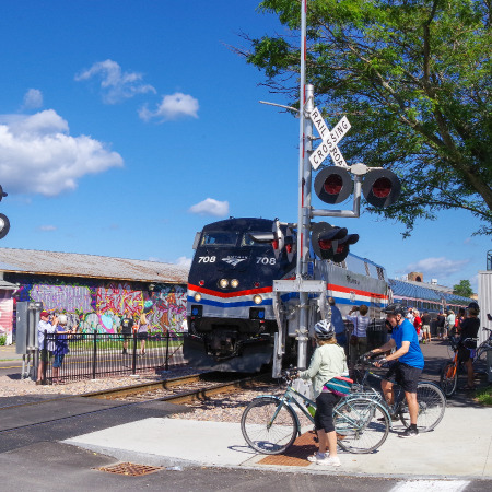 Amtrak Railroad Crossing