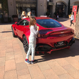 Aston Martin vehicle display at Fashion Island, CA