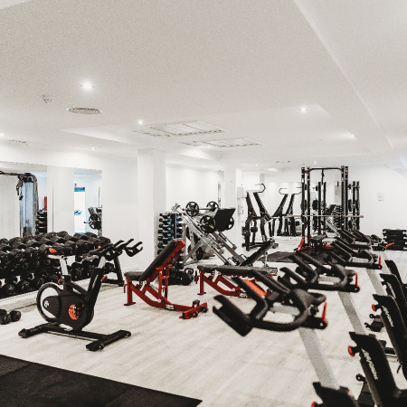 Condominium apartment gym similar to hotel gym facility. 