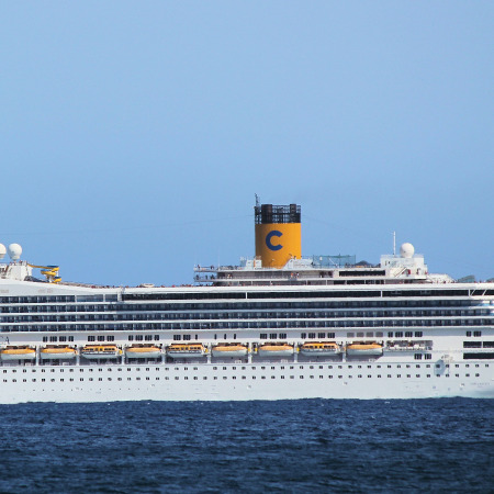 Costa Concordia while still afloat