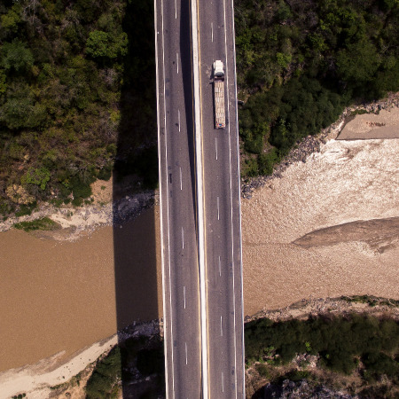 Bridge truck crossing.