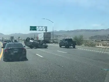 Car rollover in Baker, CA