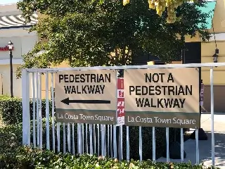 No pedestrians sign in Carlsbad, CA